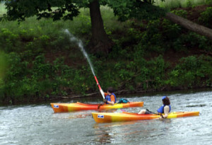 water guns and kayaks