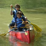 2 boys canoeing