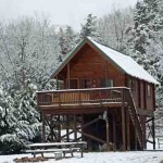 Sinker cabin in snow