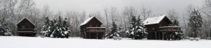 cabins in snow