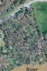 Google map of cabins & river