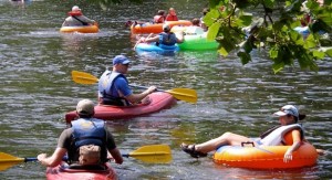 kayaking and tubing the River