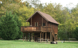 River log cabin